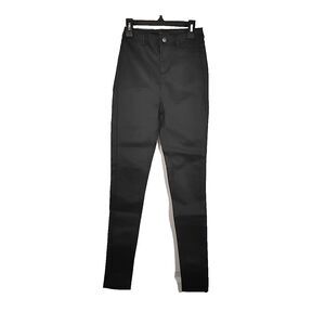 Shinestar Womens Small Black Faux Leather Pants Skinny 24 X 29